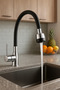 “Chrome Black Delta Kitchen Sink Faucet with Swivel Head – Modern Design, Durable, 2-Year Warranty - 4