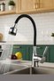 “Chrome Black Delta Kitchen Sink Faucet with Swivel Head – Modern Design, Durable, 2-Year Warranty - 2