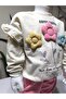 Eid Girls' Top and Bottom Set with Ruffled Sleeves, Hand Embroidery, Embossed Flower, 100% Cotton - 6