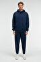 Ansel Men's Elastic Narrow Leg Three-Pocket Soft Organic Cotton Navy Blue Sweatpants - 4