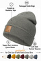 Unisex Winter Leather Label Detailed Anthracite Wool Beret