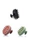 Comb, 3-Piece Silicone Hair Washing Comb, 1 Green 2 Pink - 4