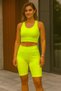 Women's Halter Neck Sports Bustier & High Waist Tummy Control Shorts Leggings Set