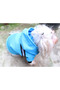 Turquoise blue Waterproof Fleece Hooded Raincoat Dog Outfit - 3