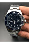 Limited Edition Silver Steel Band Black Dial Calendar Men's Wristwatch - 3