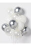 Set of 20 Chrome Silver Pastel White and Transparent Balloons Birthday Party Decoration