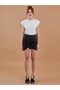 Rose Detail Mini Skirt Black - 2