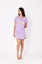 Seashell Printed Lilac 100% Cotton V-Neck Nightgown - 5