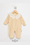 100% Cotton Bib Collar 3-Piece Booties Jumpsuit (Girl - Boy - Newborn) - 2