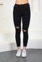 Smoked Knee Ripped High Waist Pants Skinny Jeans - 2
