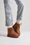Women's Boots Tan Brown Suede – Wool Inside, Thick Sole, Lace-Up, Warm, Heribo - 5