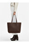 Lune Women's Nubuck Waterproof Large Size Large Volume Hand and Shoulder Bag Brown - 8