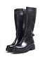 Genuine Leather Black Fur Zippered Thick Sole Classic Women's Boots Tg097571126122805