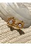 Pearl Detailed Steel Earrings - 3