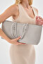 Women's Long Tote Bag Gray Braided - 2