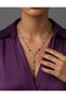 Oval Colored Stone Y Model Women's Necklace/Bracelet, Length 49 cm