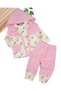 Baby Girl Corduroy Tulip Printed Vest 3 Piece Cute 6-12 Month Baby Set - 2