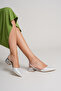 Women's Silver Glitter Strappy New Season Low Heel Shoes - 6