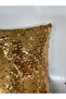 غطاء وسادة مطرز بالترتر - (ذهبي-ذهبي) - 4