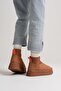 Women's Boots Tan Brown Suede Stretch – Wool Inside, Thick Sole, Warm, Heribo - 6