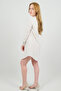 Linen Flock Textured Long Sleeve Relaxed Fit Ecru Shirt Tunic - 3