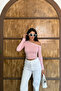 Pink – Women's One-Shoulder Detailed Long-Sleeved Blouse Bodysuit - 2