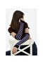 Cut-Finger Double Purple Black Striped Sleeve Gloves - 3