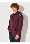 Hooded Collar Claret Red Men's Sweatshirt L232275838 Loose Fit Sweatshirt - 4