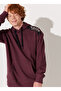 Hooded Collar Claret Red Men's Sweatshirt L232275838 Loose Fit Sweatshirt - 2