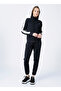 1365147-Tricot Tracksuit Thick Collar Fitted Black - White Women's Tracksuit Set