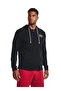 1370409 Ua Rival Terry Lc Fz Black Men's Hooded Collar Zip Jacket - 2