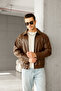 Oversize Men's Imported Leather Jacket with Fur Lining - 2