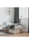 إطار سرير معدني 190 × 90 سم - سرير لشخص واحد بتصميم أنيق أبيض - 2