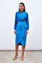 Belted Pencil Skirt - Sax Blue - 2
