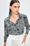 Patterned Plain Shirt - Black - 3
