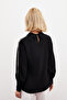 Blouse with Pearl Detail on Sleeves - Black - 6