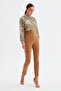 قميص بحزام عالي الخصر - جملي