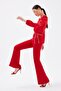Women's Chain Belt Flare Leg Trousers - 2