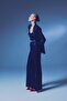 Sequined Casual Trousers - Navy Blue - 3