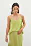 Chain Strap Loose Blouse - Oil Green - 4