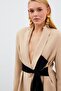 Long Jacket with Belt - Beige - 4
