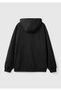 Men's Black 100% Cotton Slim Fit Zippered Hooded Sweatshirt - 4