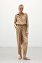 Sunken Patterned Trousers - Camel - 3