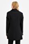 Button Detailed Long Jacket - Black - 7