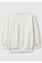 Boy's Ecru Crew Neck Relaxed Fit Sweatshirt with Illusion Effect on the Front - 2