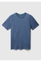 Men's Aviator Blue Crew Neck Slub T-Shirt - 2
