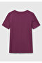 Women's plum 100% cotton basic short sleeve bicycle collar t-shirt - 4