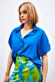 Casual Shirt with Sleeve Detail - Sax Blue - 5