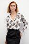 Patterned Plain Shirt - Black - 4