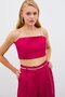 Stone Strap Satin Crop Blouse - Coral - 5